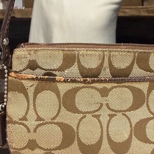 Coach Brown and Tan Signature Canvas Shoulder Bag